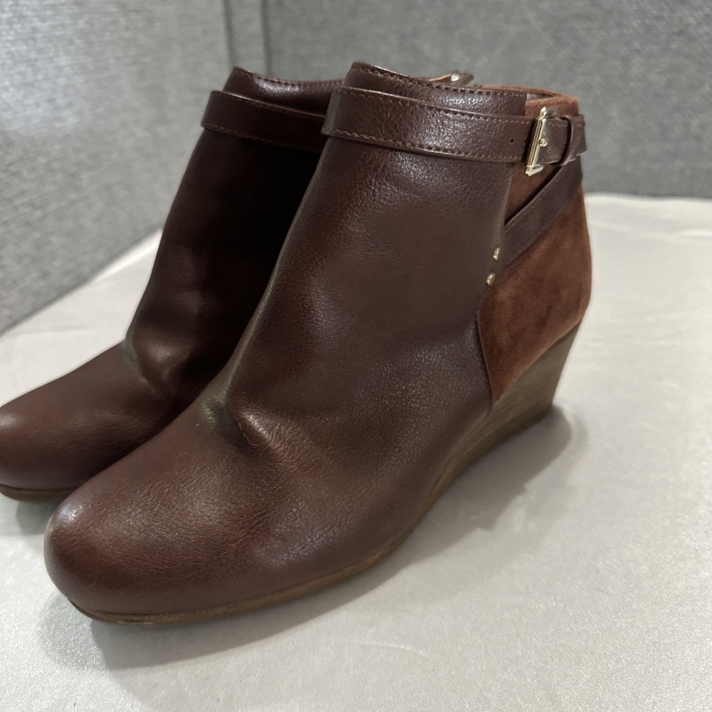 Dr. Scholls Brown Double Wedge Booties Size 7M